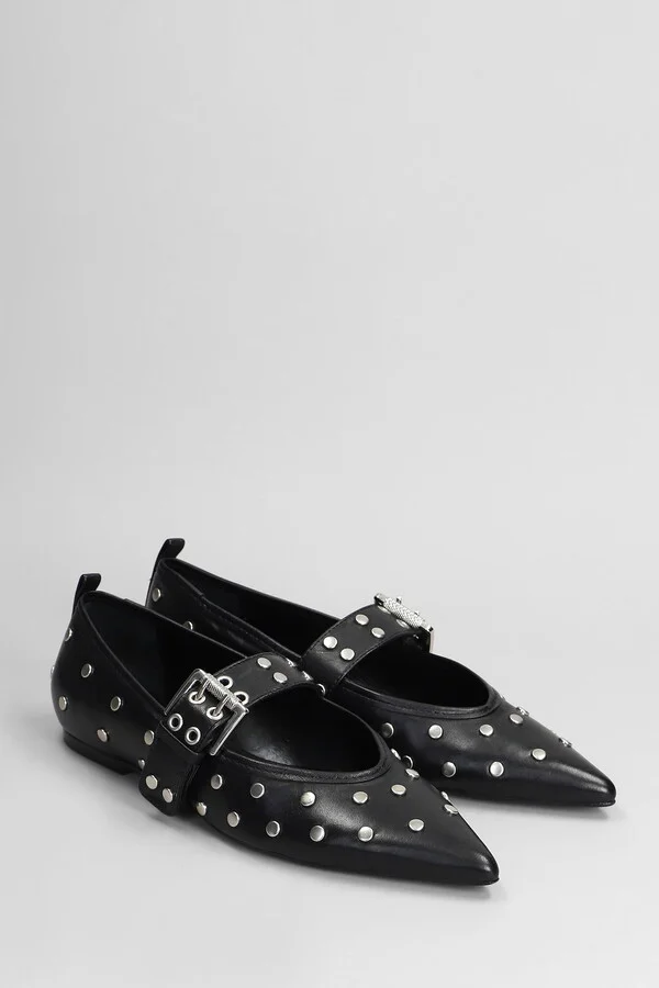 Ballet Flats In Black Leather - Image 2