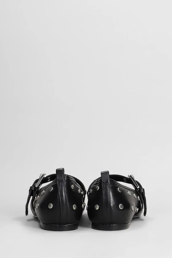 Ballet Flats In Black Leather - Image 4