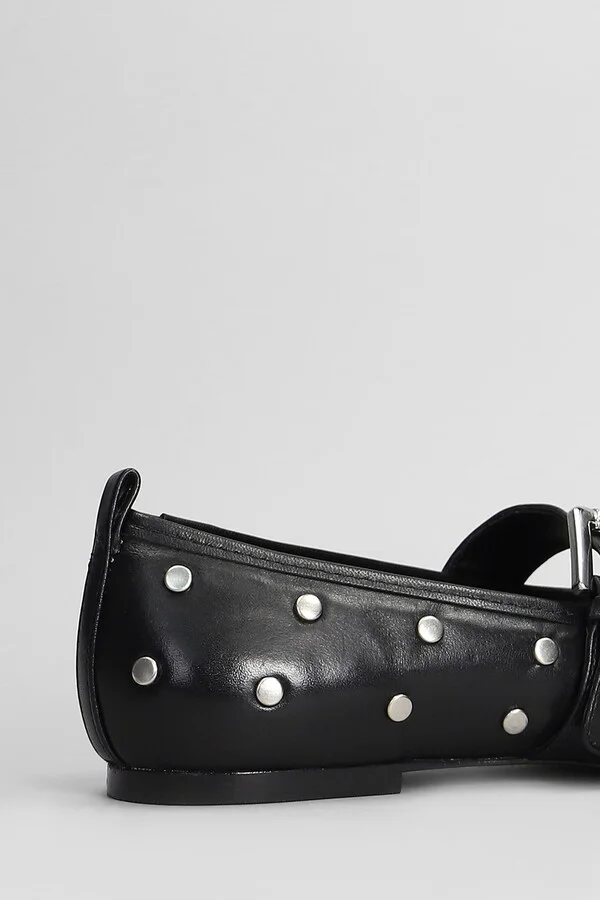 Ballet Flats In Black Leather - Image 5