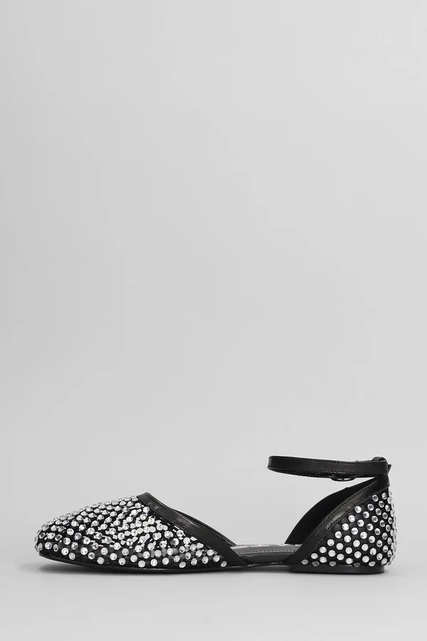 Ballet Flats In Black Leather - Image 3