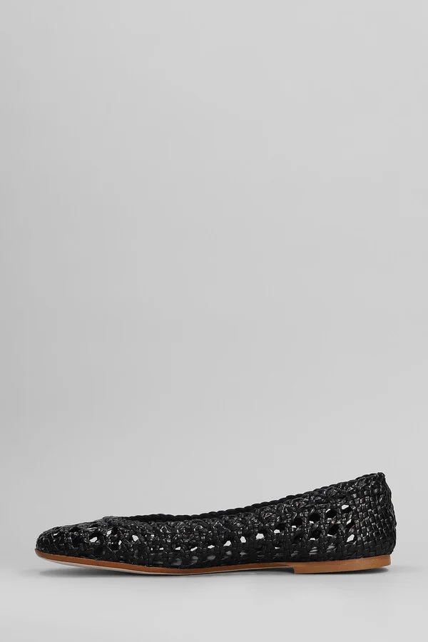 Ballet Flats In Black Leather - Image 3