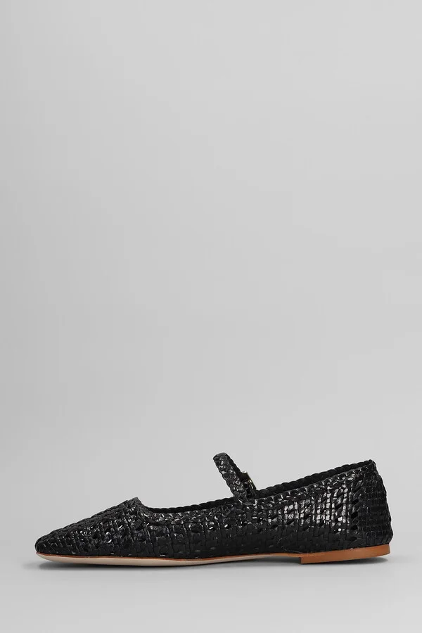 Ballet Flats In Black Leather - Image 3