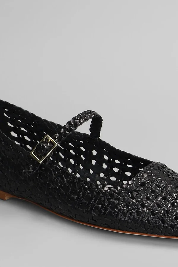 Ballet Flats In Black Leather - Image 5