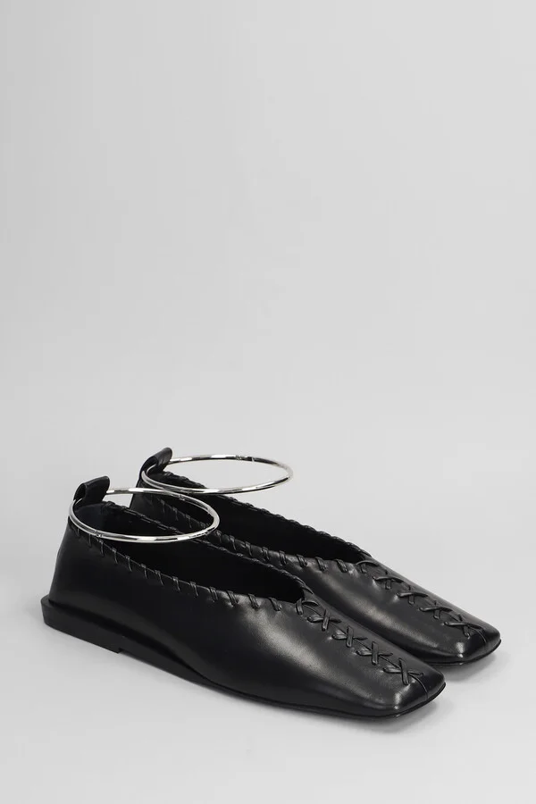 Ballet Flats In Black Leather - Image 2