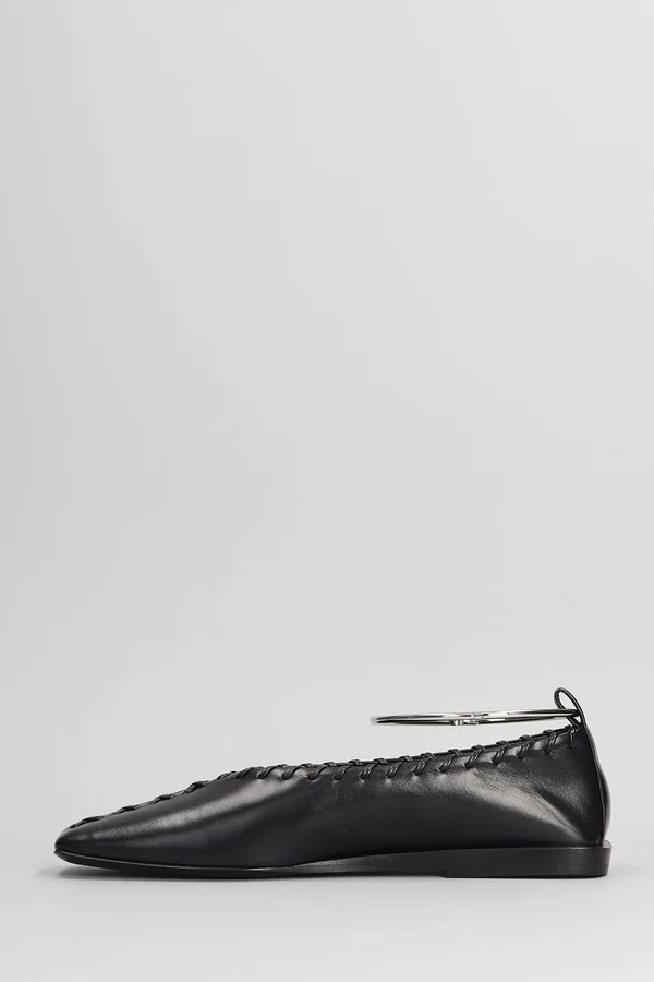 Ballet Flats In Black Leather - Image 3