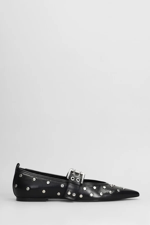 Ballet Flats In Black Leather