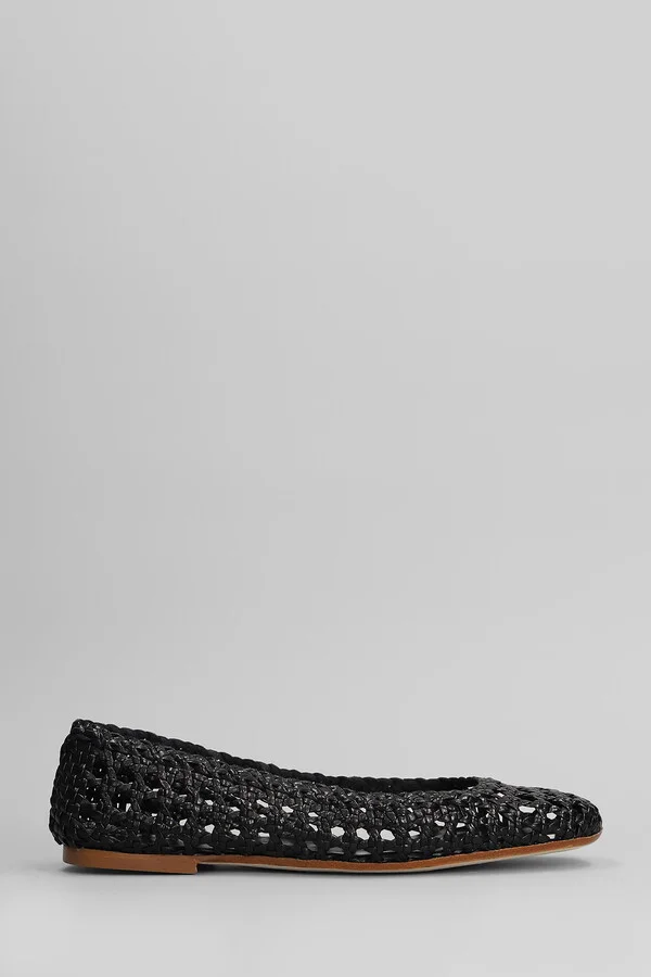 Ballet Flats In Black Leather