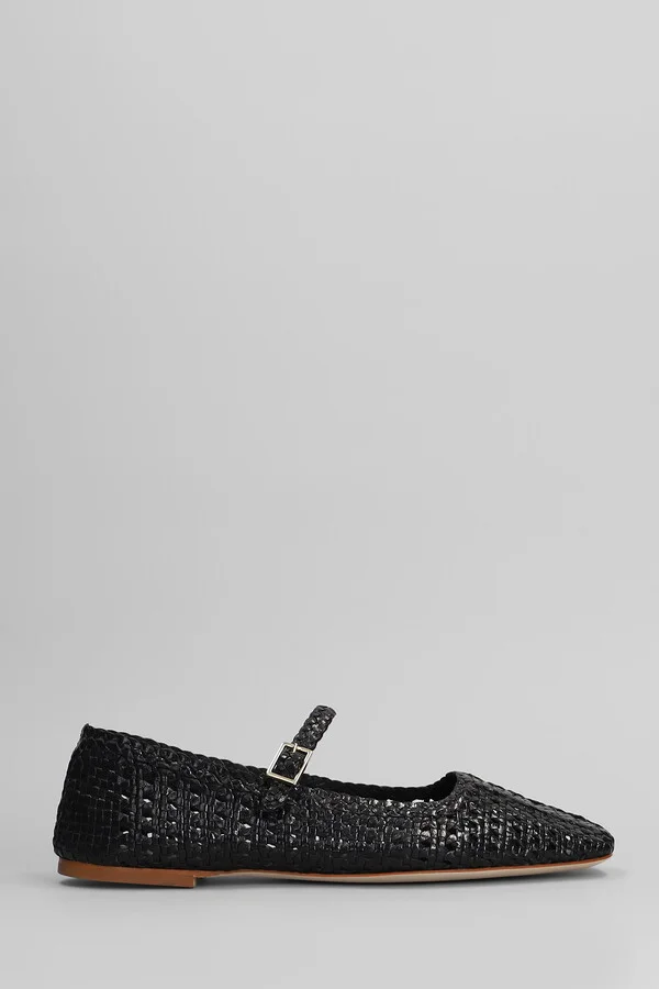 Ballet Flats In Black Leather