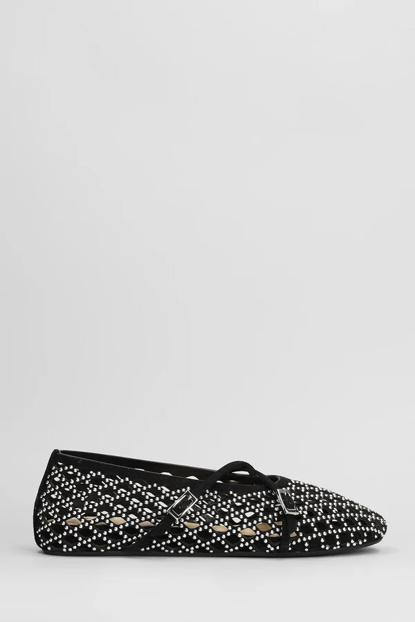 Ballet Flats In Black Leather
