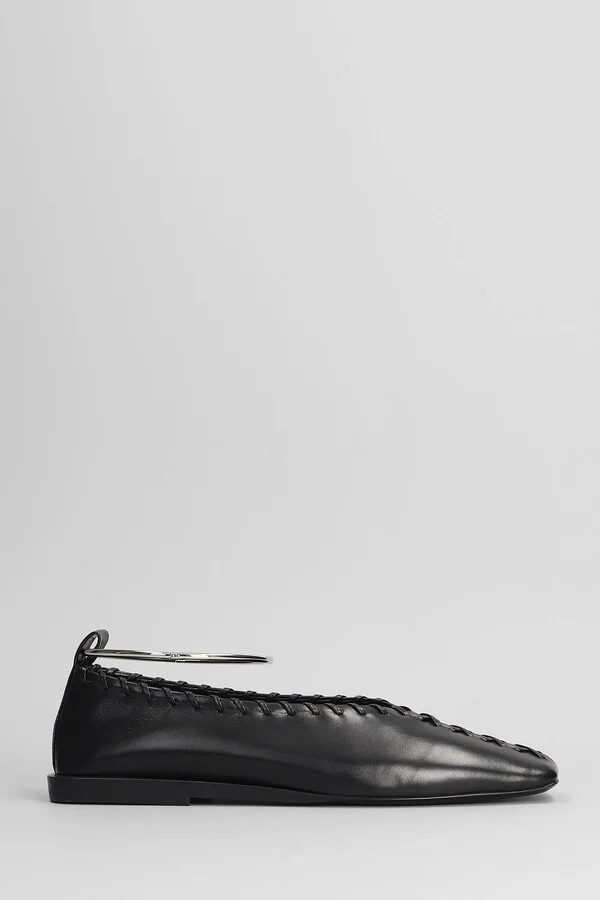 Ballet Flats In Black Leather