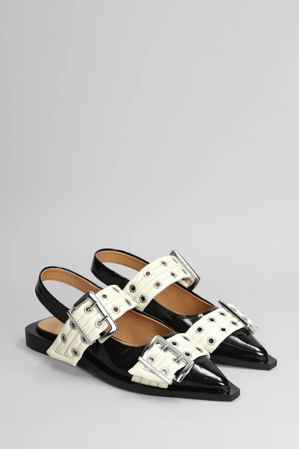 Ballet Flats In Black Polyuretan - Image 2