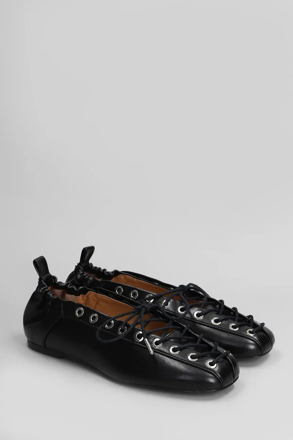 Ballet Flats In Black Polyuretan - Image 2