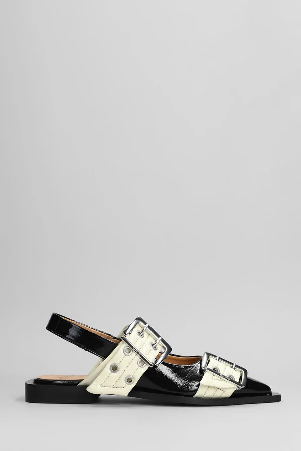 Ballet Flats In Black Polyuretan