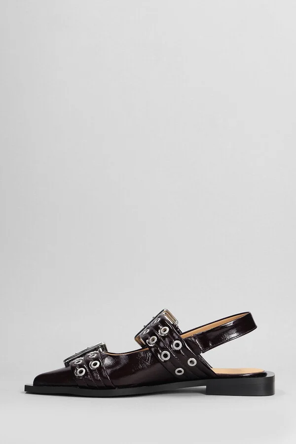 Ballet Flats In Bordeaux Polyester - Image 3