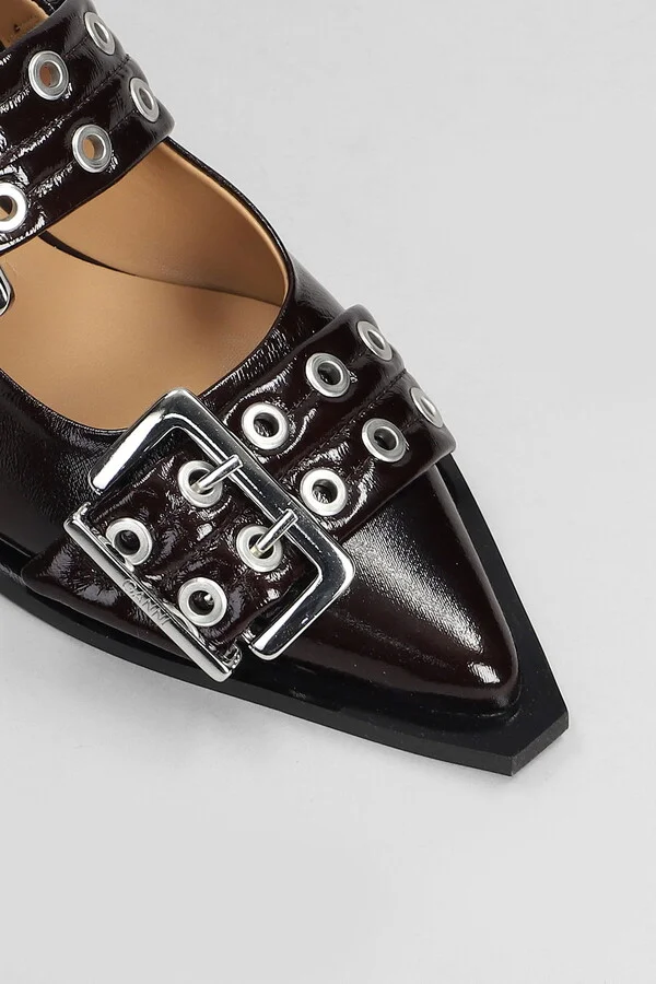 Ballet Flats In Bordeaux Polyester - Image 5