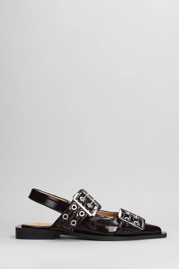 Ballet Flats In Bordeaux Polyester