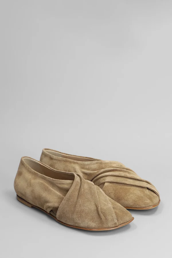 Ballet Flats In Camel Suede - Image 2