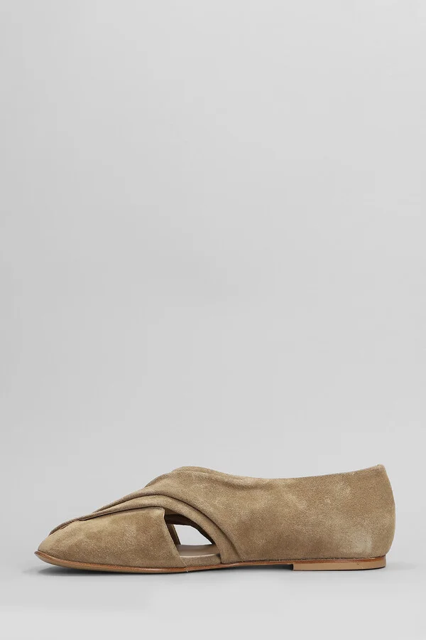 Ballet Flats In Camel Suede - Image 3
