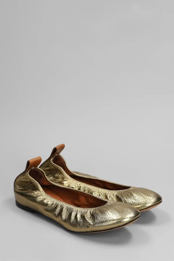 Ballet Flats In Gold Leather - Image 2