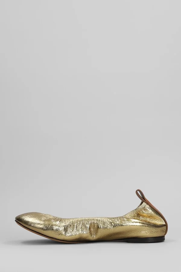 Ballet Flats In Gold Leather - Image 3
