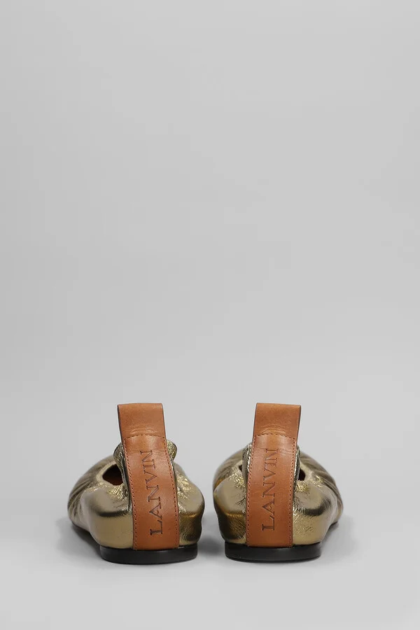 Ballet Flats In Gold Leather - Image 4