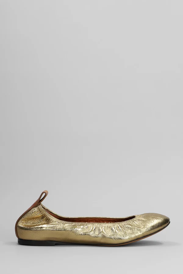 Ballet Flats In Gold Leather