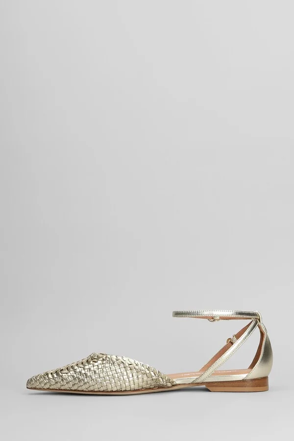 Ballet Flats In Platinum Leather - Image 3