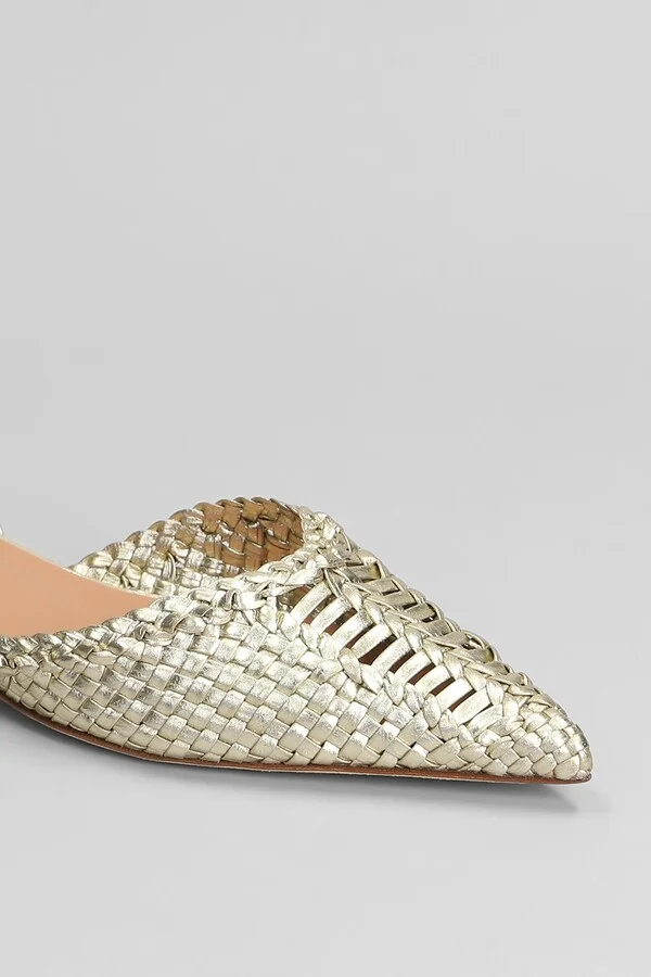 Ballet Flats In Platinum Leather - Image 5