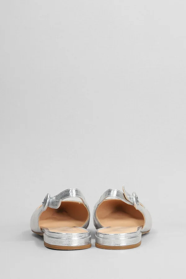 Ballet Flats In Silver Leather - Image 4