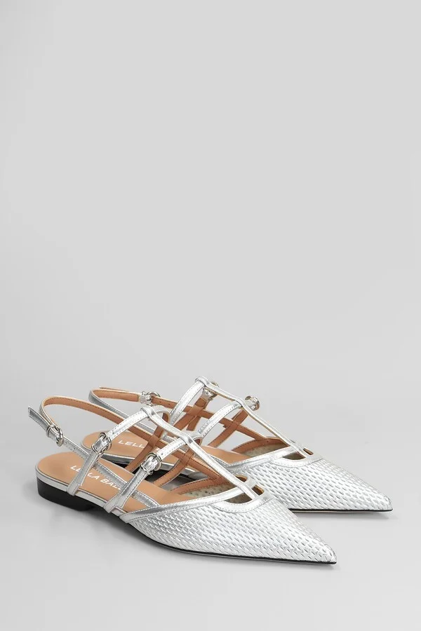 Ballet Flats In Silver Leather - Image 2