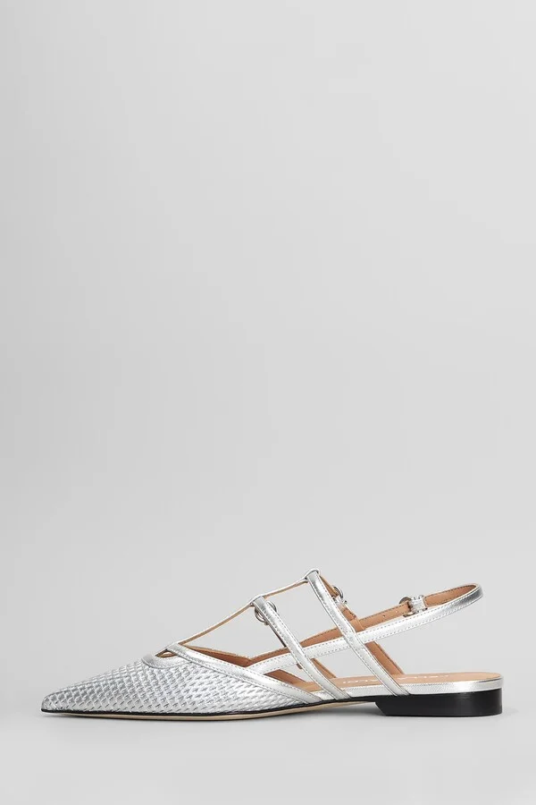 Ballet Flats In Silver Leather - Image 3