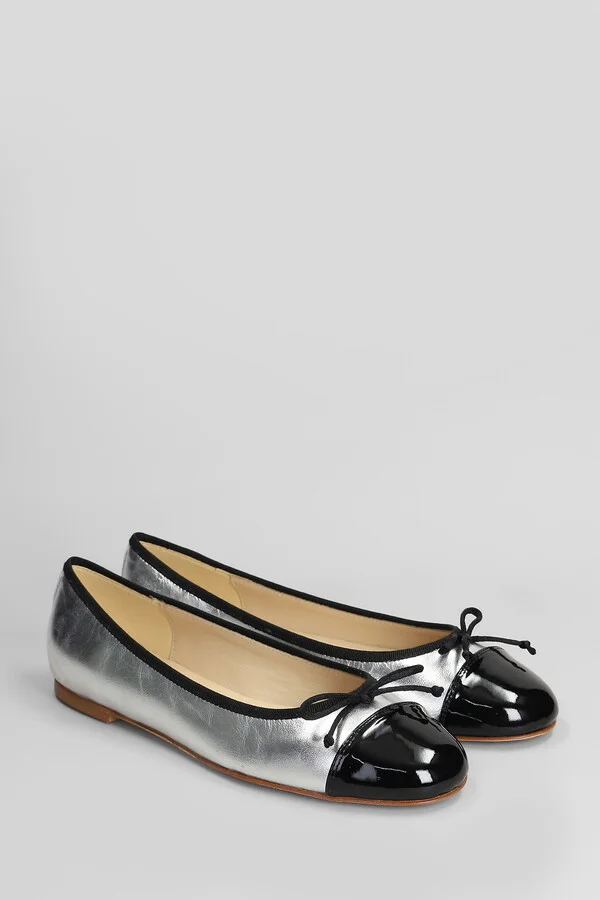 Ballet Flats In Silver Leather - Image 2