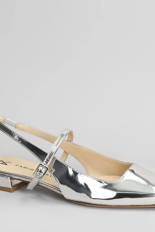 Ballet Flats In Silver Leather - Image 5