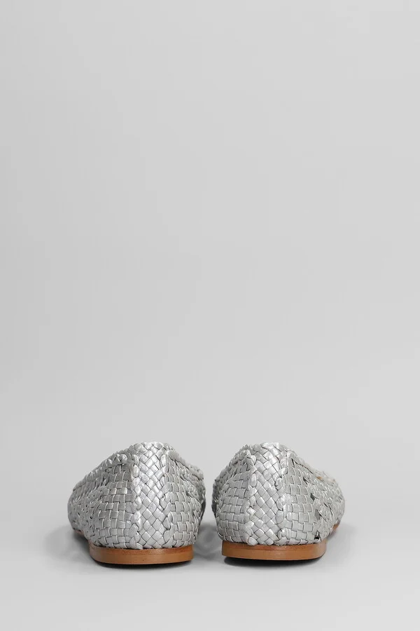 Ballet Flats In Silver Leather - Image 4