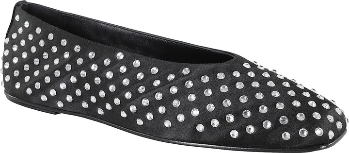 Ballet Flats Satin Black Crystals - Image 2