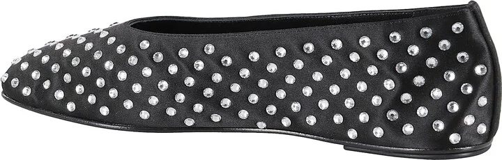 Ballet Flats Satin Black Crystals - Image 3