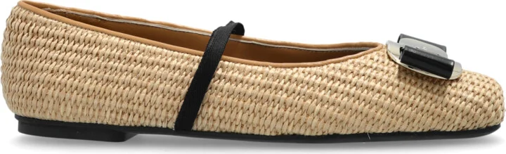 Ballet Flats With A Bow, , - Beige