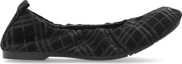 Ballet Flats With A Check Pattern, , - Black