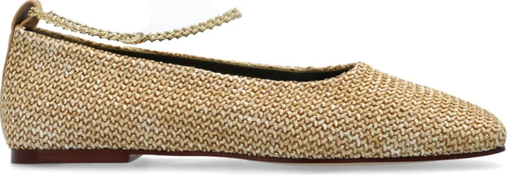 Ballet Flats With Chain, , - Beige