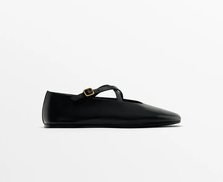 Ballet Flats With Crossover Straps - Image 2