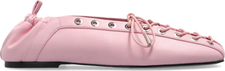 Ballet Flats With Decorative Lacing, , - Pink