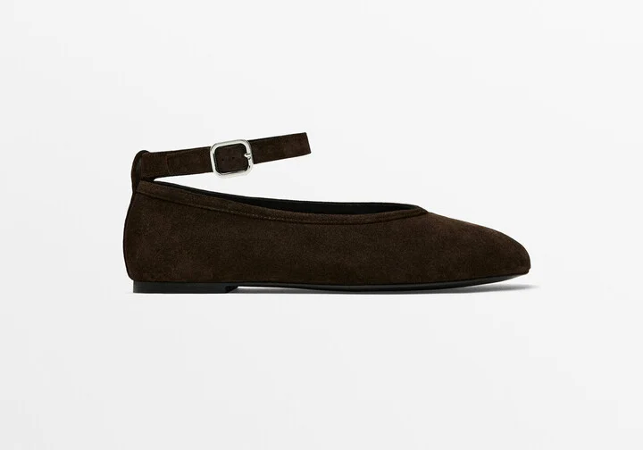 Ballet Flats With Detachable Strap
