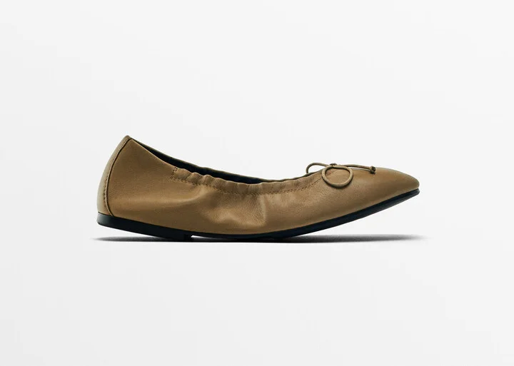 Ballet Flats With Gathered Detail