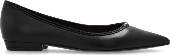 Ballet Flats With Logo, , - Black