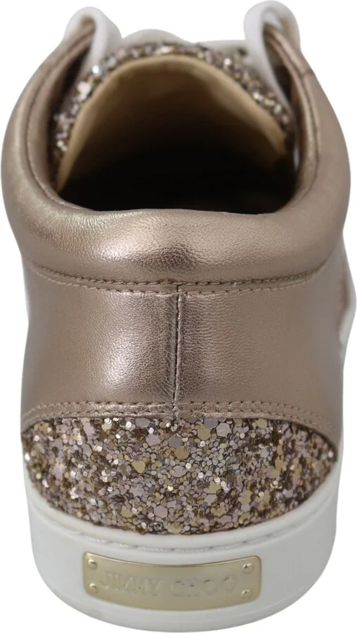Ballet Pink Glitter Leather Women's Sneakers - Image 5