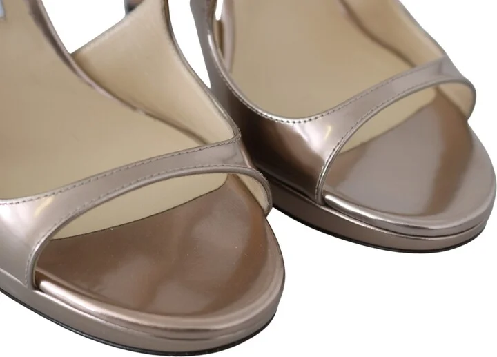 Ballet Pink Liquid Mirror Leather Women's Sandals - Image 3