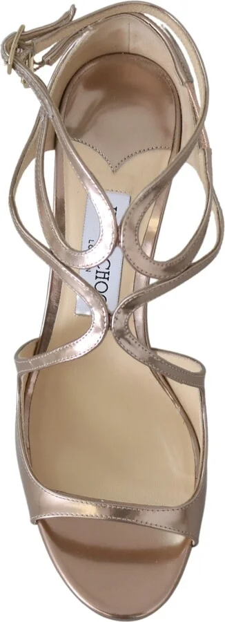 Ballet Pink Liquid Mirror Leather Women's Sandals - Image 4