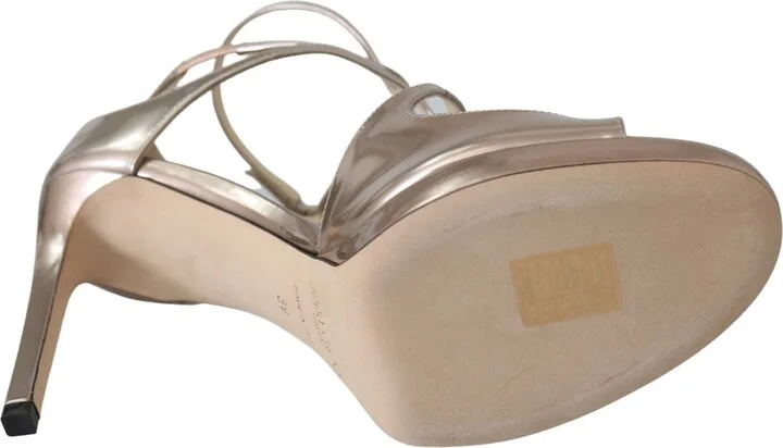 Ballet Pink Liquid Mirror Leather Women's Sandals - Image 6