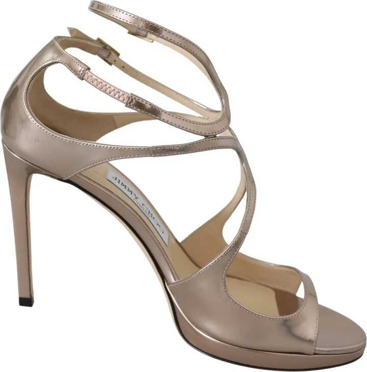 Ballet Pink Liquid Mirror Leather Women's Sandals
