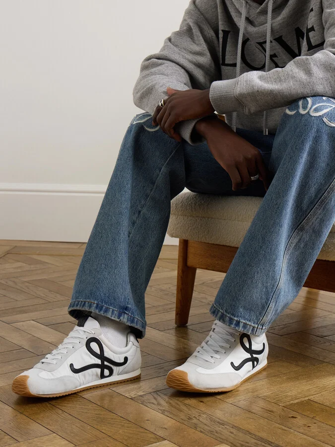 Ballet Runner 2.0 Logo-Appliquéd Shell, Suede and Leather Sneakers - Image 2